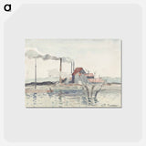 アートポストカード-Factory on the Oise at Pontoise - カミーユ ピサロ Postcard.