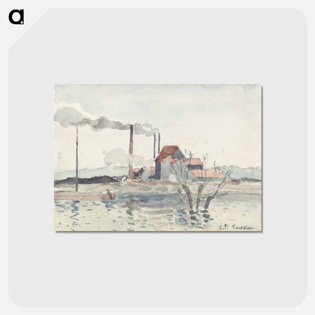 アートポストカード-Factory on the Oise at Pontoise - カミーユ ピサロ Postcard.