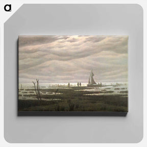 アートパネル-Flat country shank at Bay of Greifswald - カスパー ダーヴィト フリードリヒ Canvas.