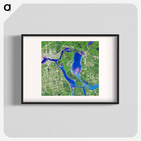 アートポスター-Marie Cities on Saint Mary's River
 - 上空からの地球 Poster.