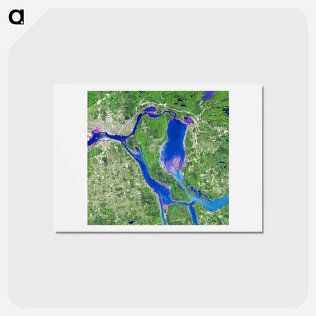 アートポストカード-Marie Cities on Saint Mary's River
 - 上空からの地球 Postcard.