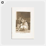 アートポストカード-She Fleeces him - フランシスコ デ ゴヤ Postcard.