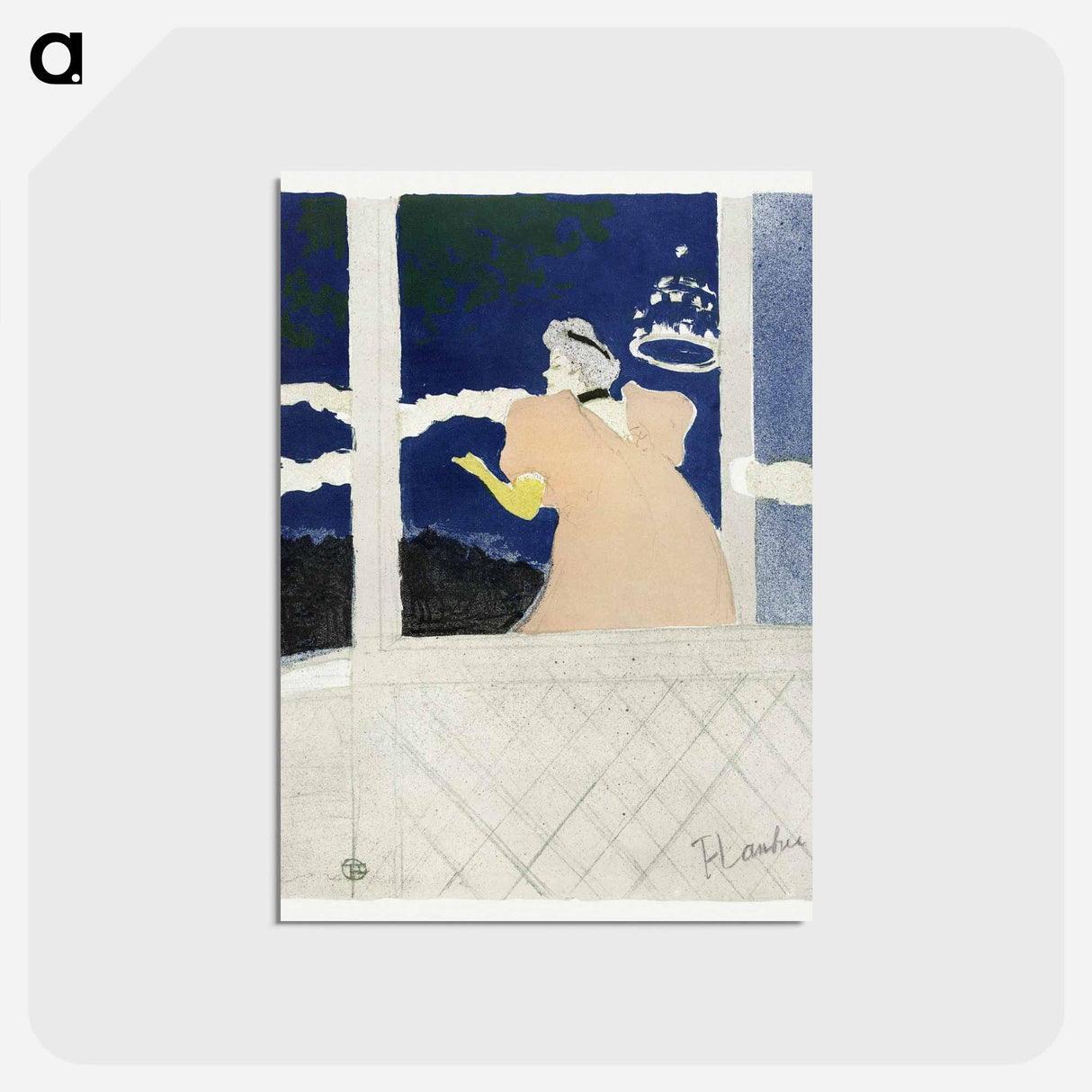 アートポストカード-Aux Ambassadeurs - アンリ ド トゥールーズ ロートレック Postcard.