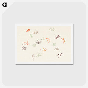 アートポストカード-One Thousand Butterflies - 神坂 雪佳 Postcard.