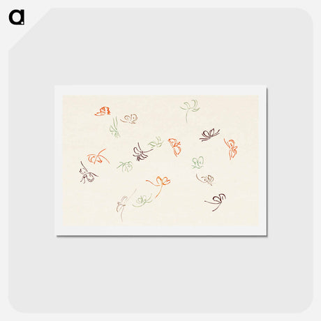 アートポストカード-One Thousand Butterflies - 神坂 雪佳 Postcard.