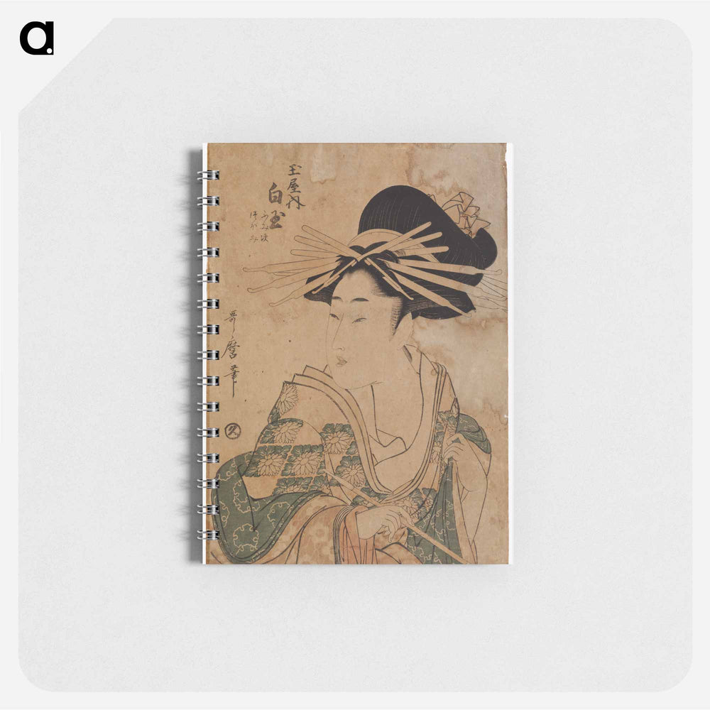 Geisha piippu kädessä; tamayan teetalon geisha shiratama - 喜多川 歌麿 Memo.