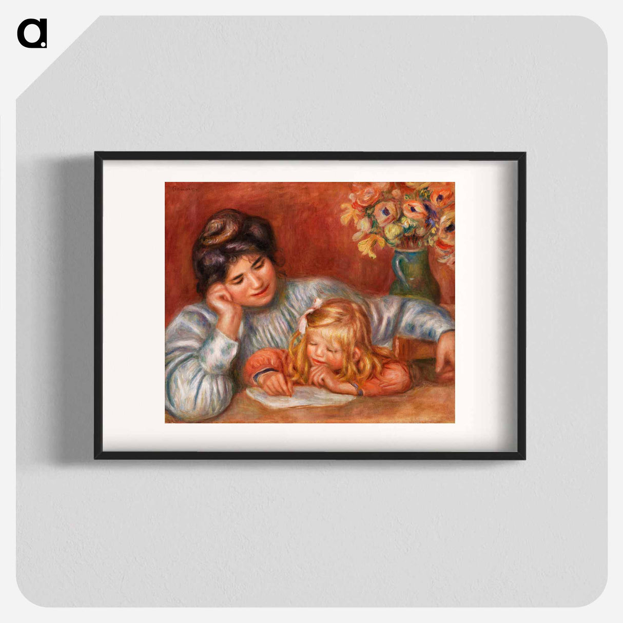 Writing Lesson - Pierre-Auguste Renoir Poster.