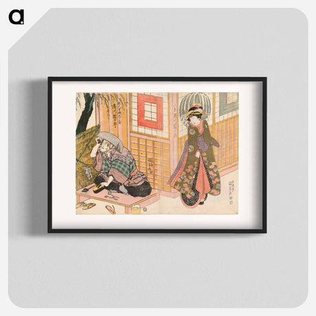アートポスター-Actors Segawa Kikunojo V and Ichikawa Danjuro VII in the Play Imose no En Risho Kumi-ito
 - 歌川 国貞 Poster.