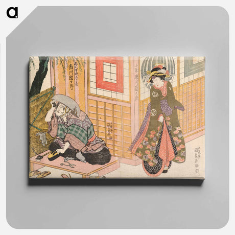 アートパネル-Actors Segawa Kikunojo V and Ichikawa Danjuro VII in the Play Imose no En Risho Kumi-ito
 - 歌川 国貞 Canvas.