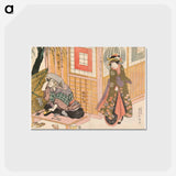アートポストカード-Actors Segawa Kikunojo V and Ichikawa Danjuro VII in the Play Imose no En Risho Kumi-ito
 - 歌川 国貞 Postcard.