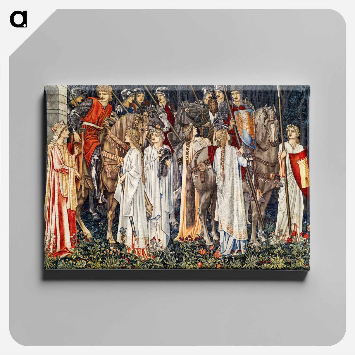 Quest for the Holy Grail Tapestries: The Arming and Departure of the Knights - ウィリアム モリス Canvas.