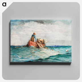 アートパネル-Hauling in the Nets - ウィンスロー ホーマー Canvas.