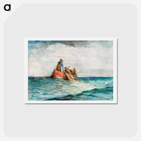 アートポストカード-Hauling in the Nets - ウィンスロー ホーマー Postcard.