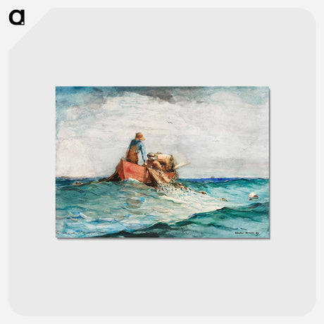 アートポストカード-Hauling in the Nets - ウィンスロー ホーマー Postcard.