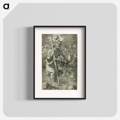 アートポスター-St. Christopher Facing to the Right - アルブレヒト デューラー Poster.