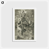 アートポストカード-St. Christopher Facing to the Right - アルブレヒト デューラー Postcard.