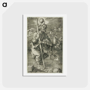 アートポストカード-St. Christopher Facing to the Right - アルブレヒト デューラー Postcard.