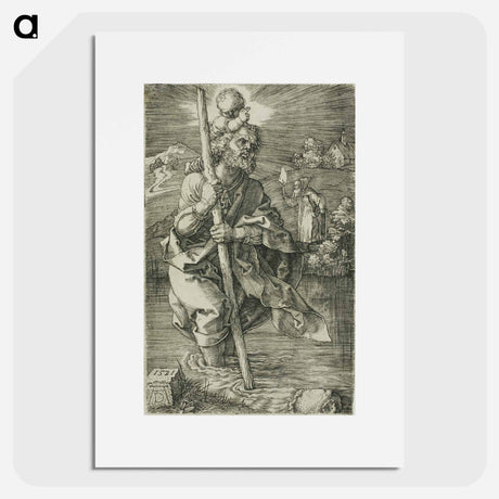 アートポスター-St. Christopher Facing to the Right - アルブレヒト デューラー Poster.