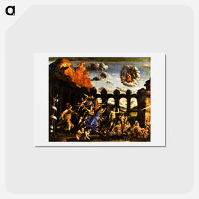 アートポストカード-Minerva Chasing the Vices from the Garden of Virtue - アンドレア マンテーニャ Postcard.