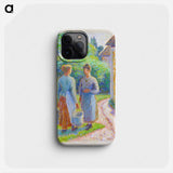 Two Women in a Garden - Camille Pissarro Phone Case.