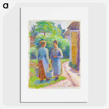 アートポスター-Two Women in a Garden - カミーユ ピサロ Poster.