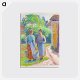 Two Women in a Garden - カミーユ ピサロ Postcard.