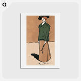 アートポストカード-Female equestrian holding a whip - エドワード ペンフィールド Postcard.