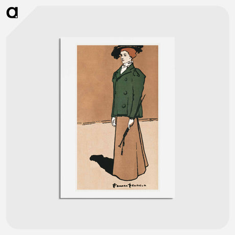 アートポストカード-Female equestrian holding a whip - エドワード ペンフィールド Postcard.