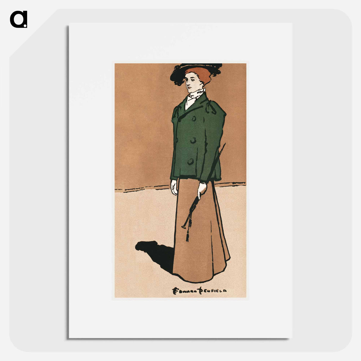 Female equestrian holding a whip - Edward Penfield Poster.