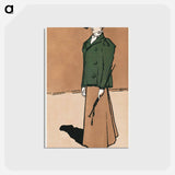 アートポストカード-Female equestrian holding a whip - エドワード ペンフィールド Postcard.