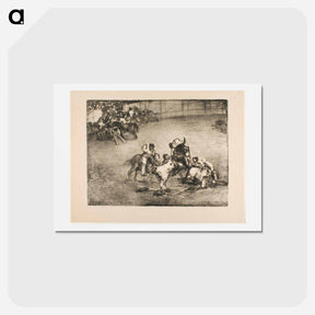 アートポストカード-Picador Caught by a Bull - フランシスコ デ ゴヤ Postcard.