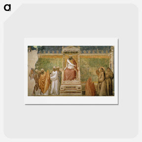 アートポストカード-Trial by Fire of St. Francis of Assisi before the Sultan of Egypt - ジョット ディ ボンドーネ Postcard.