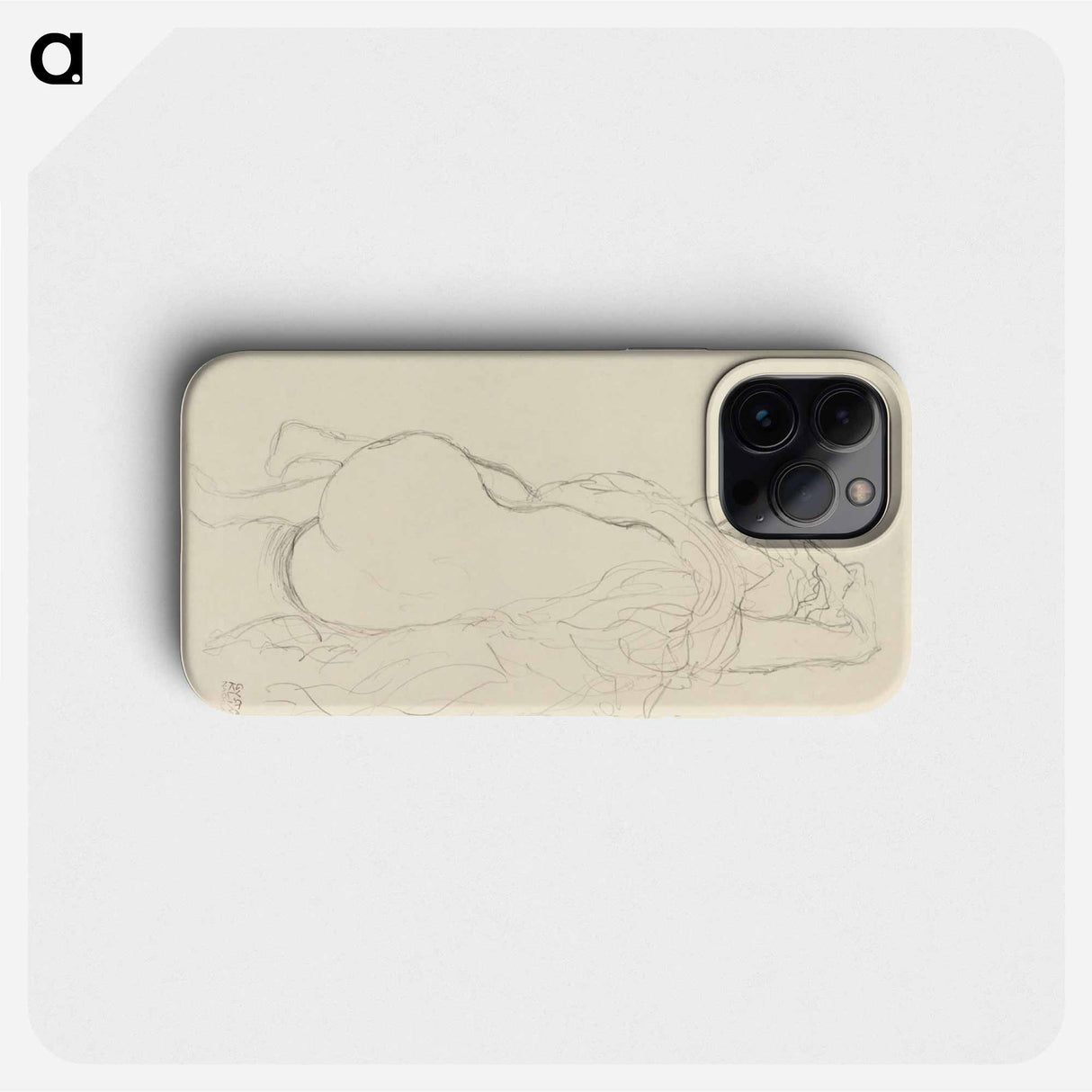 Reclining Nude with Drapery, Back View - グスタフ クリムト Phone Case.