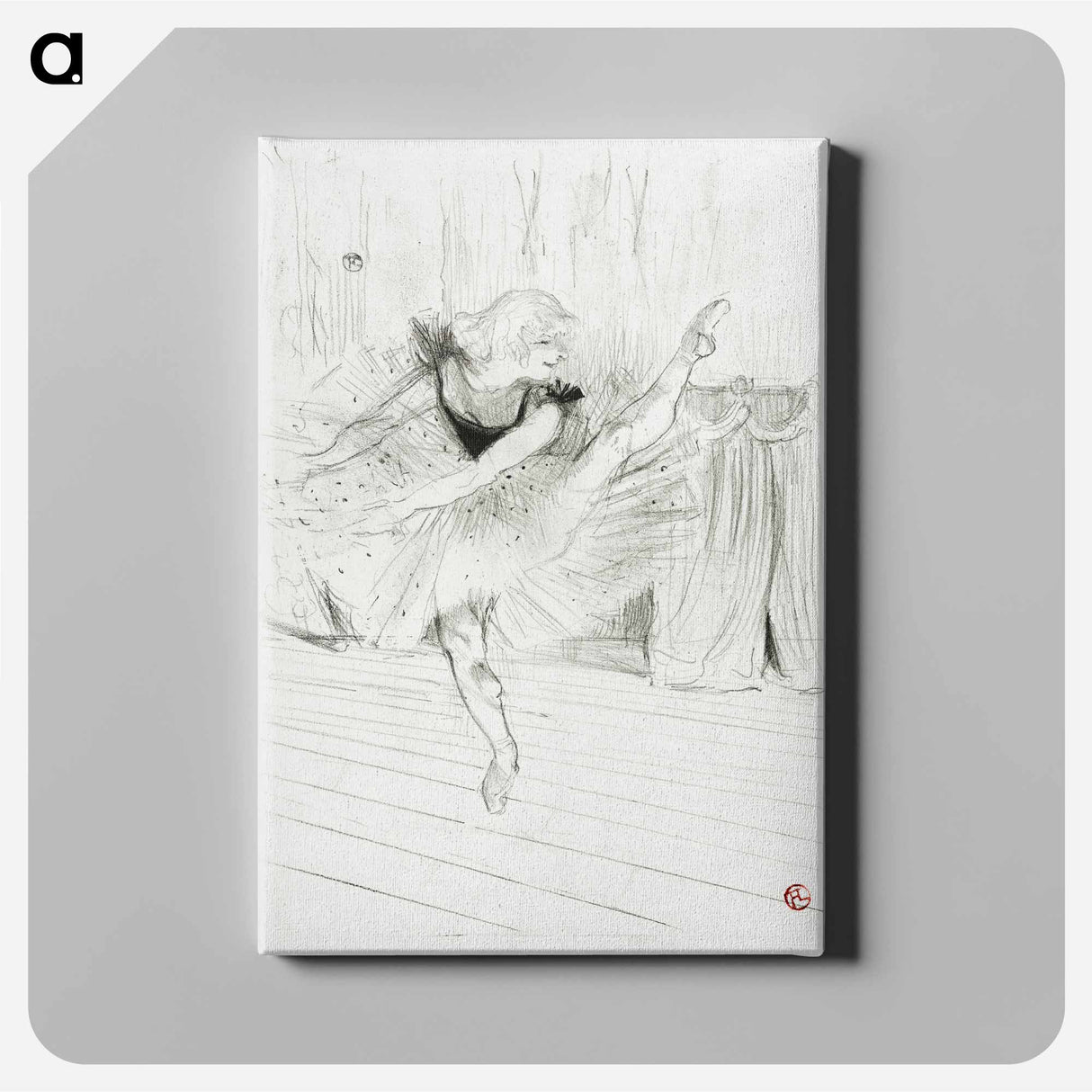 アートパネル-Miss Ida Heath, English Dancer - アンリ ド トゥールーズ ロートレック Canvas.