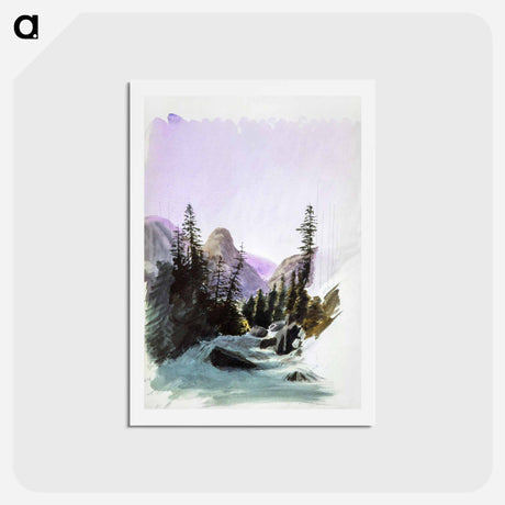 アートポストカード-Alpine View, Mürren from Splendid Mountain Watercolours Sketchbook by John Singer Sargent - ジョン シンガー サージェント Postcard.