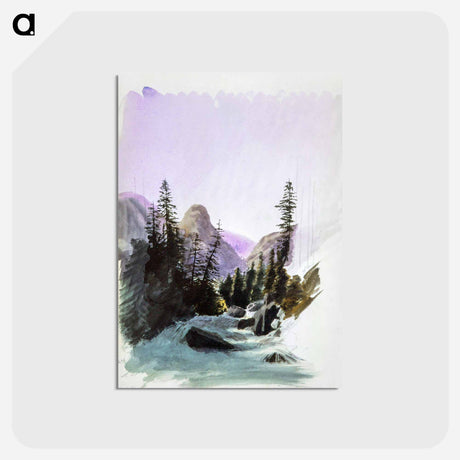 アートポストカード-Alpine View, Mürren from Splendid Mountain Watercolours Sketchbook by John Singer Sargent - ジョン シンガー サージェント Postcard.