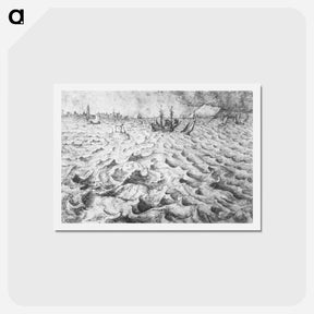 アートポストカード-Seascape with a View of Antwerp - ピーター ブリューゲル Postcard.