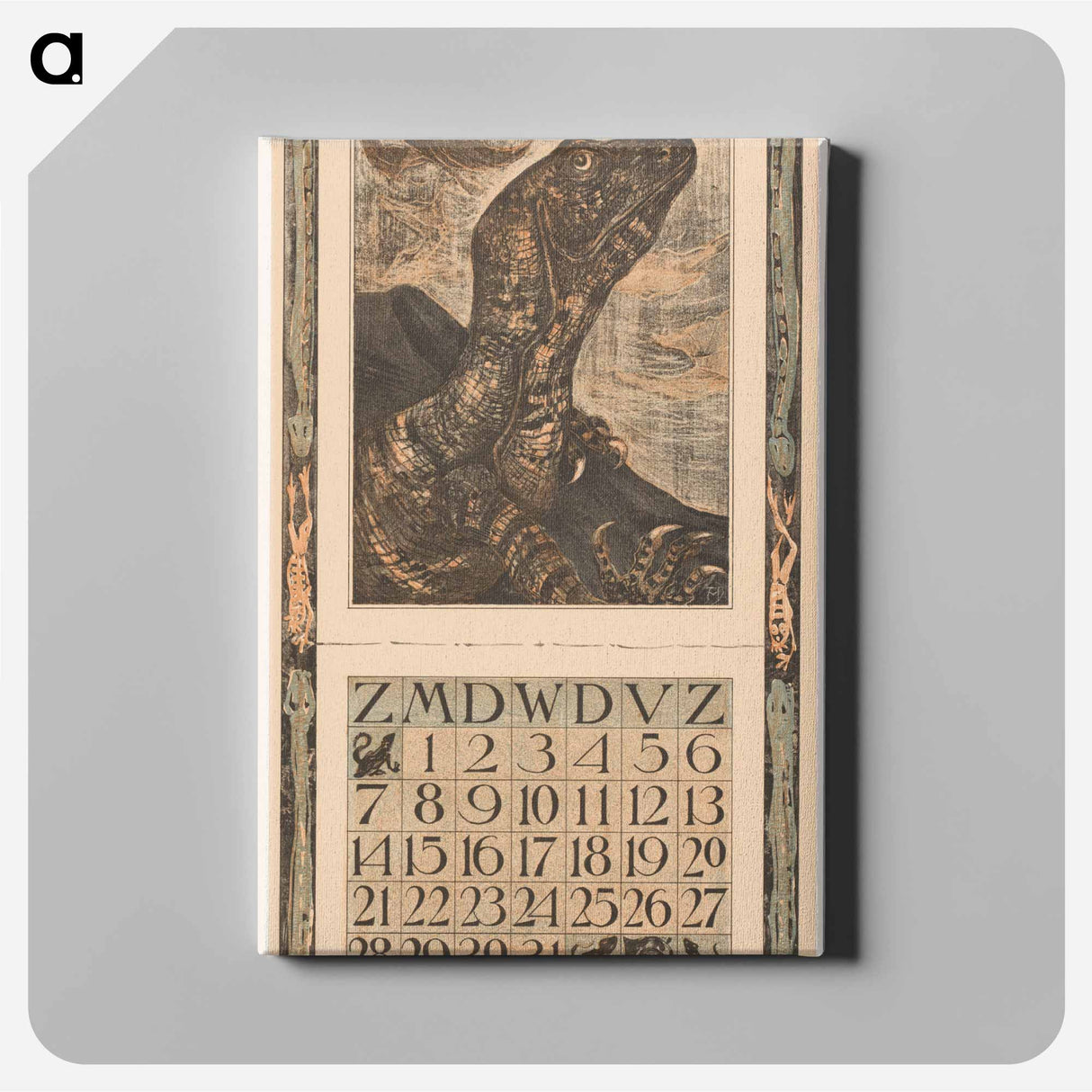 Kalenderblad oktober met leguaan - テオ ヴァン ホイテマ Canvas.