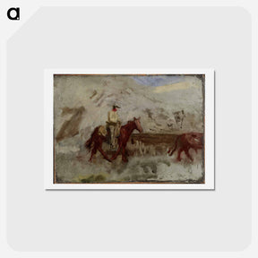 アートポストカード-Sketch for Cowboys in the Badlands - トーマス エイキンズ Postcard.