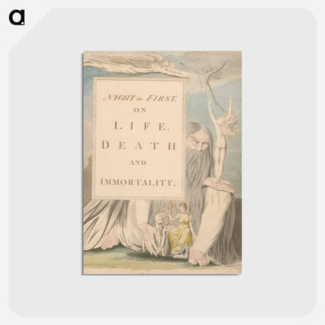 アートポストカード-Young's Night Thoughts, Title Page - ウィリアム ブレイク Postcard.