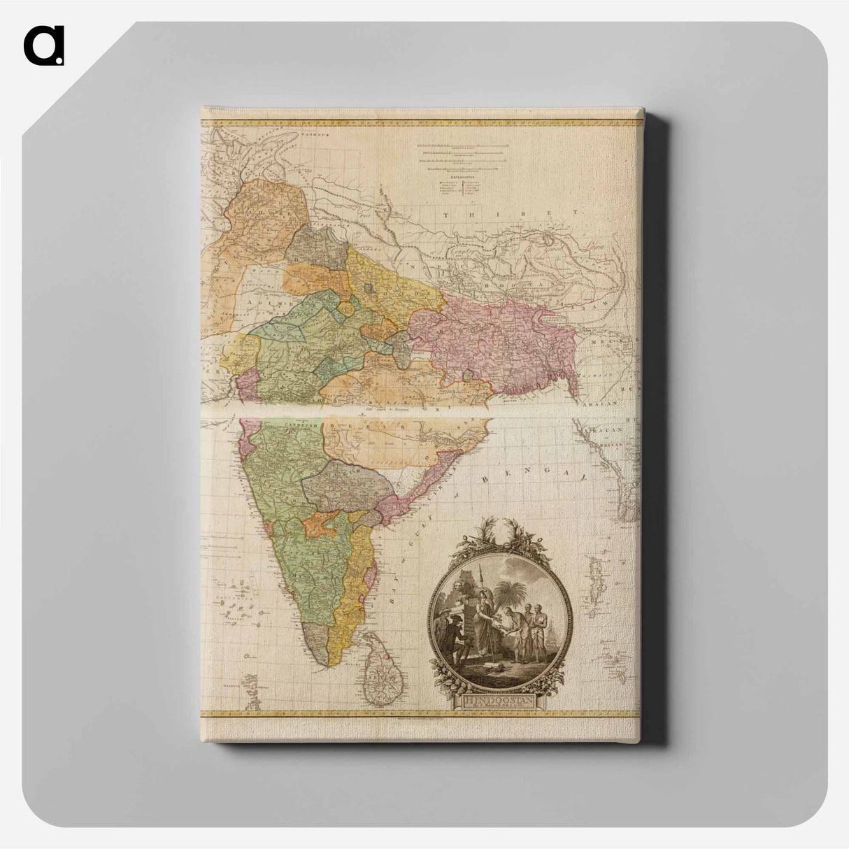 Hindoostan - アンティーク地図 Canvas.