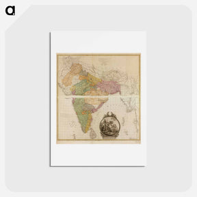 アートポストカード-Hindoostan - アンティーク地図 Postcard.