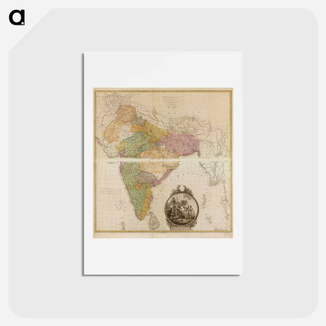 アートポストカード-Hindoostan - アンティーク地図 Postcard.