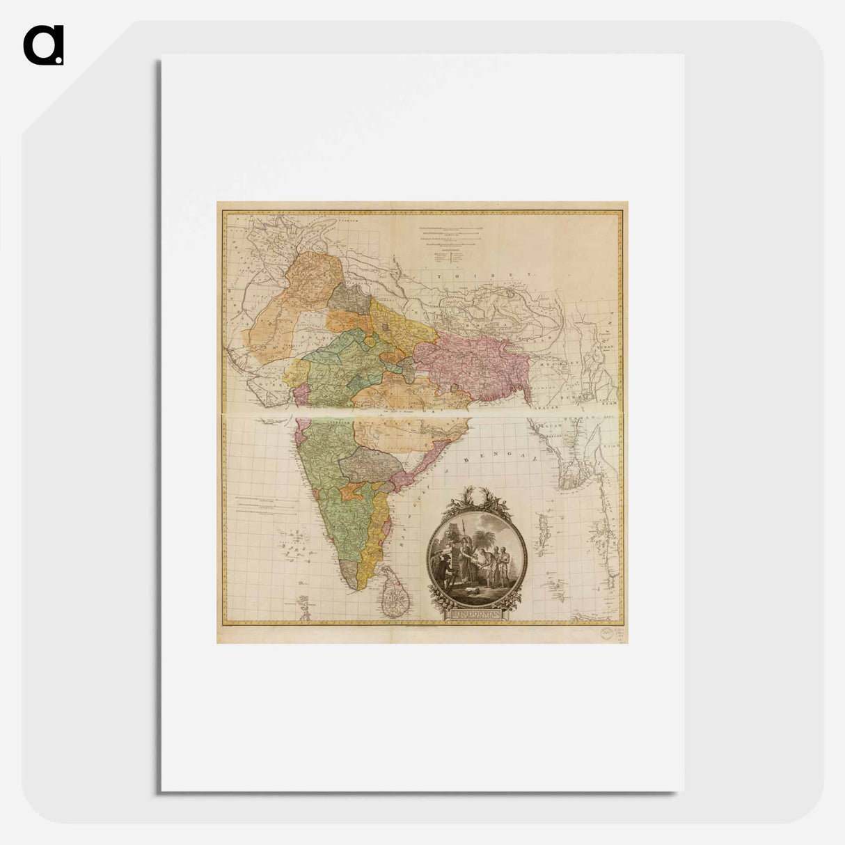 Hindoostan - アンティーク地図 Poster.