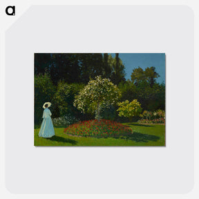 アートポストカード-Lady in the garden - クロード モネ Postcard.