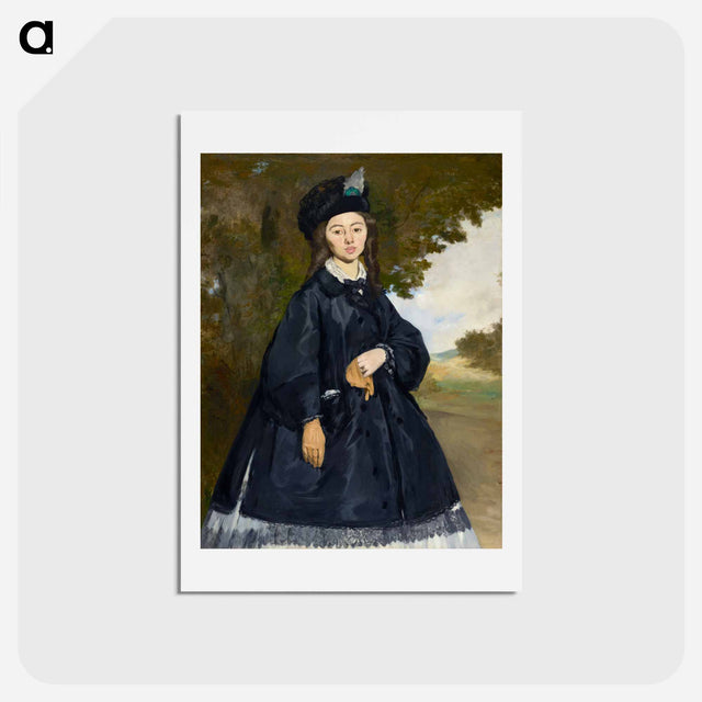 アートポストカード-Portrait of Madame Brunet - エドゥアール マネ Postcard.