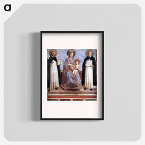 アートポスター-Virgin and Child with Sts. Dominic and Thomas Aquinas - フラ アンジェリコ Poster.