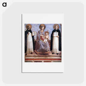 アートポストカード-Virgin and Child with Sts. Dominic and Thomas Aquinas - フラ アンジェリコ Postcard.