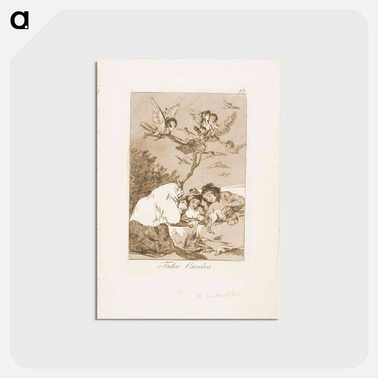アートポストカード-All Will Fall - フランシスコ デ ゴヤ Postcard.