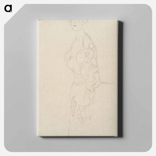 Two Reclining Nudes - グスタフ クリムト Canvas.